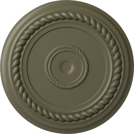 Ekena Millwork Alexandria Rope Ceiling Medallion (Fits Canopies up to 4 5/8"), 19 5/8"OD x 1 1/2"P, Spartan Stone CM18ALSSF